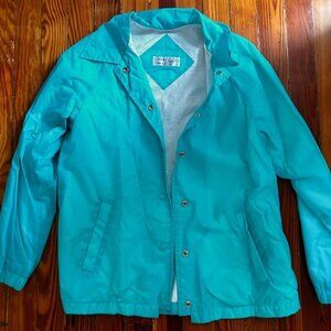 Vintage 80s/90s Turquoise Unisex Windbreaker sz M